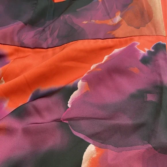 Hutch Anthropologie Bristol Floral Satin Strapless Midi Dress 12‎